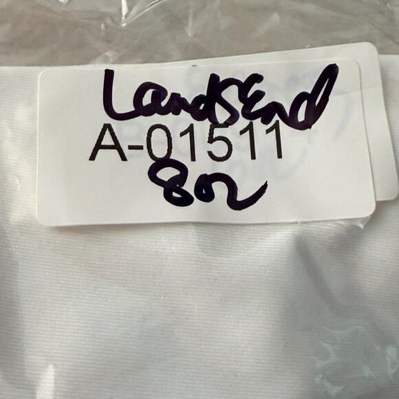 Lands End Swim Top Womens Small 6-8 White Tie Front Short Sleeve Blouson UPF 50 - Picture 12 of 15